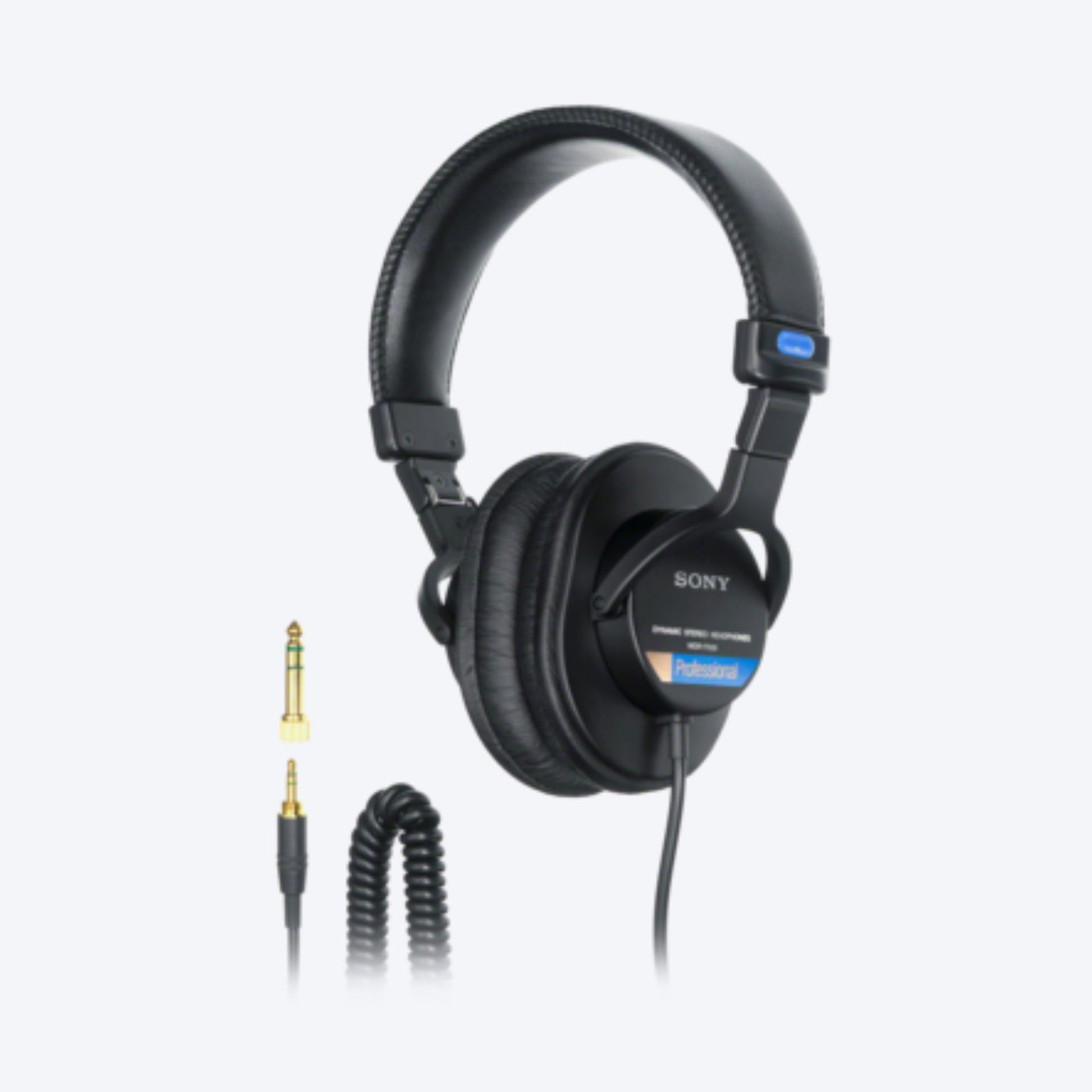 Sony headphones with a detachable cable on a white background