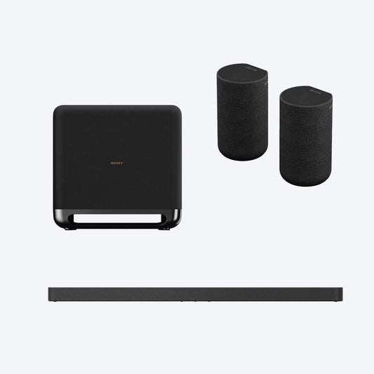 Sony Home Theatre Bundle | BRAVIA Theatre Bar 9 360 Spatial Sound Mapping Dolby Atmos®/DTS:X® | SA-SW5 300W Wireless Subwoofer | SA-RS5 Additional Wireless Rear Speakers